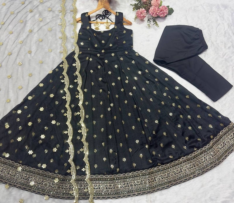 Malishka Export Black Anarkali Dress for Women - Image 4